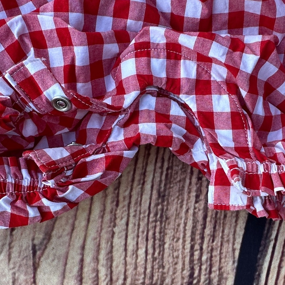 Red Gingham Baby Romper - Picture 3 of 4